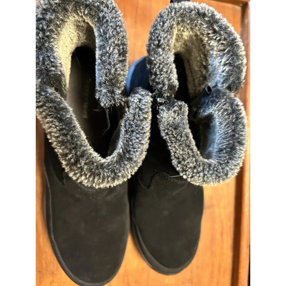 Easy Spirit Ladies Suede Zipper Boots SEEXCEL 10N Black  Shoes Women's